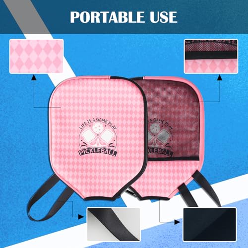 Pickleball Paddle Cover, Neoprene Sleeve 11.8 x 9.05 in - color: Pink 1 Pc