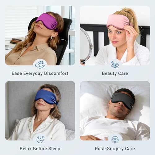 Cold Eye Mask - Cooling Eye Mask for Puffy Eyes, Cold Compress for Dark Circles, Tired Eyes, Headache, Migraines Relief - Reusable Gel Ice Pack, Weighted Sleep Mask((Black,Blue) - color: Black Blue