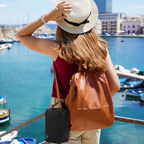 MIER Small Freezable Snack Bags Frozen Mini Cooler with 2 Gel Packs, Black - color: Black