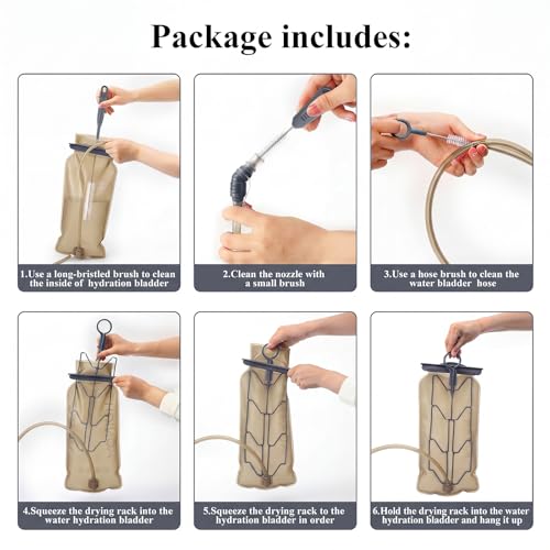 Patelai 2 Set 8 in 1 Reservoirs Hydration Bladder Cleaning Kit - color: Gray