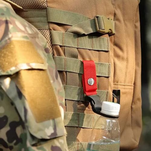 pson 4Pcs 1.37 Inch Portable Water Bottle Clip Holder, Hanging Bottle Buckle Keychain Ring for Outdoor Camping Hiking Travel(Red) - color: Red
