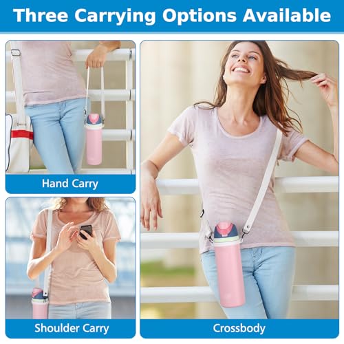 Accmor Water Bottle Strap Compatible with Owala Freesip Sway 30 oz 40 oz and Owala Freesip 24 oz 32 oz 40 oz, Adjustable Portable Water Bottle Handle Strap for Owala - color: white