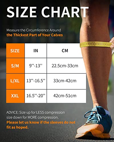 CAMBIVO Calf Compression Sleeve 3 Pairs Footless Compression Socks Running - color: Gray, size: XX-Large