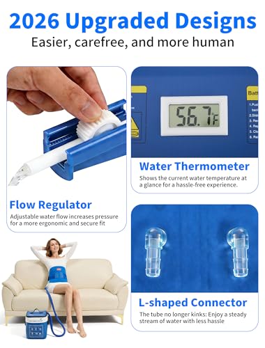 Cold Therapy Machine for Lower Back Pain Relief, Ice Machine with Pressure Regulator, Timer & Temp Display, Cryotherapy Unit with Back Ice Pack for Waist, Lumbar, Sciatic, Herniated Disc, Coccyx Pain