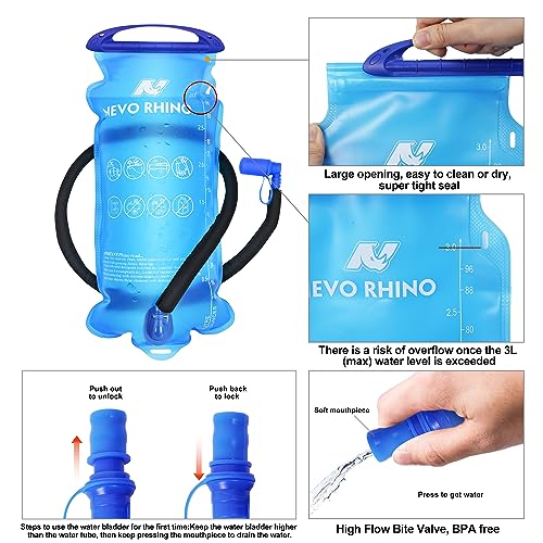 N NEVO RHINO Hydration Backpack, 18L Hiking Backpack with 3L Water Bladder - color: Grey