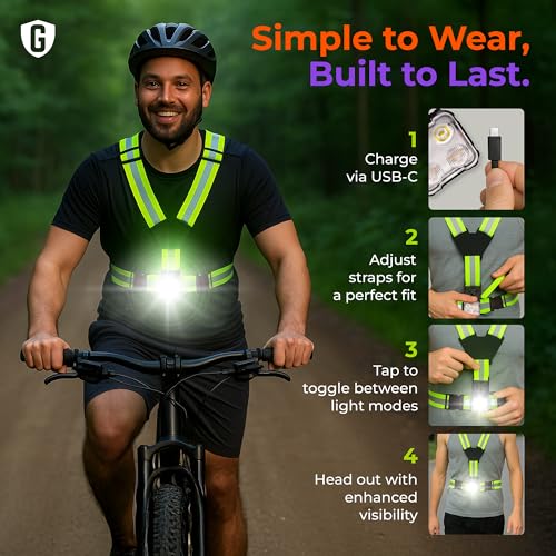 Running Light Vest - Lighted Vest for Night Walking with Rechargeable LEDs