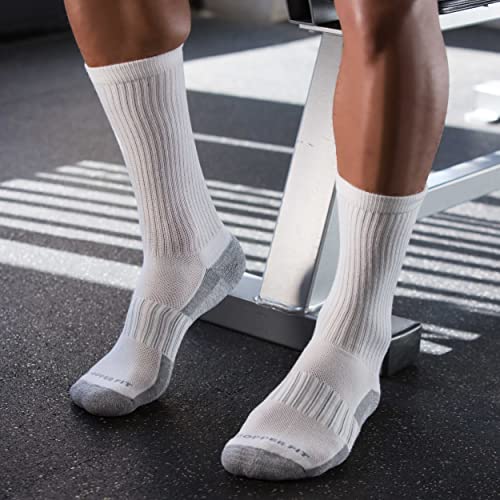 Copper Fit Unisex Crew Length Sport Socks, 2 Pair - color: White, size: Small-Medium