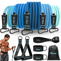 HPYGN Resistance Bands with Handles, 150 lb Exercise Bands for Home Workout - color: 2-blue, style: 150LBS