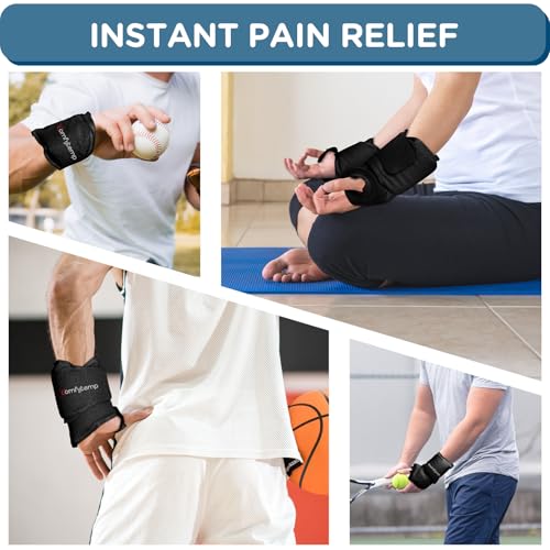 Comfytemp Wrist Ice Pack Wrap for Carpal Tunnel Relief, 2 Packs, Black - color: Black, size: 20"x4"