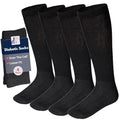 Debra Weitzner Diabetic Socks for Men and Women Over the Calf Knee High Cotton Socks Loose Fit 4 Pairs - color: Black, size: 9-11