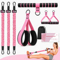MENOLY Multifunction Pedal Resistance Band with Handle, 3 Different Levels Tube Adjustable Resistance Bands for Abdomen, Waist, Arm, Core/ABS, Leg Workout for Women Men