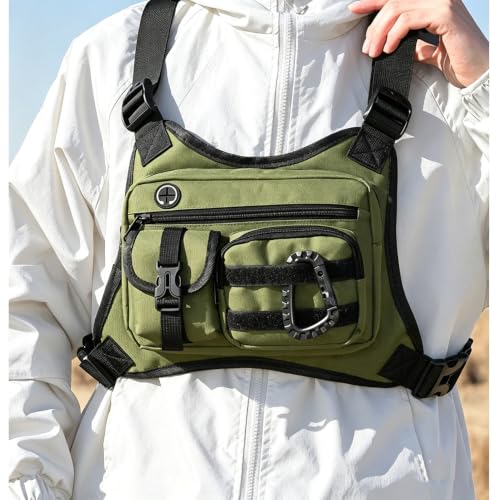 Outdoor Chest Bag For Men and Women, Tactical Vest For Running, Green
