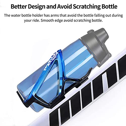 Suruid Bike Water Bottle Cage, Universal Bike Water Drink Holder Durable Ultralight Plastic Water Bottle Holder for Bicycle, Cycling Bottle Cage for MTB, Road Bike, Mountain Bike, 2 Pack - Black Blue - color: Black Blue