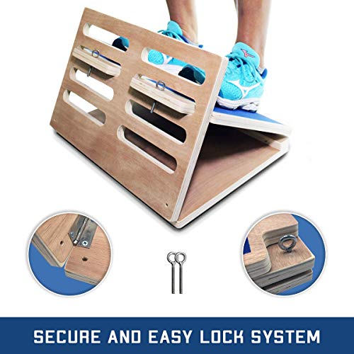 Rolling With It Wooden Slant Board for Calf Stretching, Squats