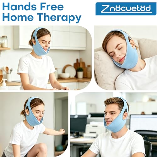 Wisdom Teeth Ice Pack Head Wrap Jaw Face Ice Pack for Wisdom Teeth Removal with 4 Gel Packs for Toothache Pain Relief Facial Face Oral Surgery TMJ Tonsillectomy Recovery Must Haves - color: Light Blue With 4 Ice Packs