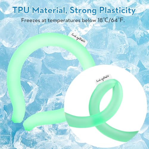 Neck CoolingTube with Insulated Bag, Reusable Ice Coolers Wearable Cooling Products, Neck Ice Coolers for HotWeather (Green) - color: Green