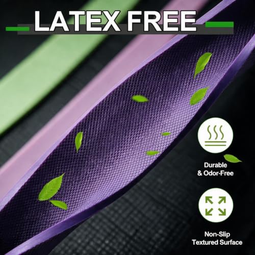LEEKEY Resistance Bands Set for Pull Up Assistance & Exercise - color: Gray Purple