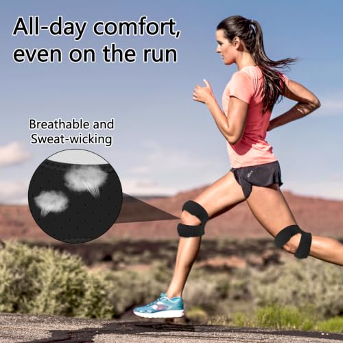 Knee Brace for Women and Men, Breathable Adjustable Knee Braces, Black - color: Black