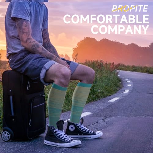 bropite Open Toe Compression Socks for Women，3 Pairs Toless Knee-High Socks - color: A-lightstripe Open, size: XX-Large