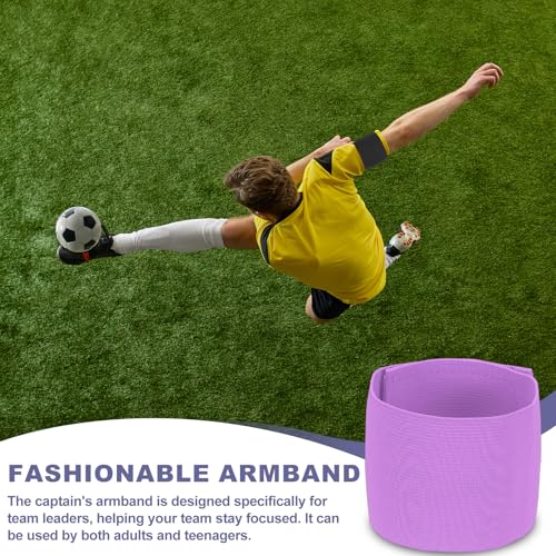 Soccer Captain Armband Elastic Wrist Arm Bands Adjustable Player Team Leader Anti-Slip Badge Sports Accessories - color: Light Purple