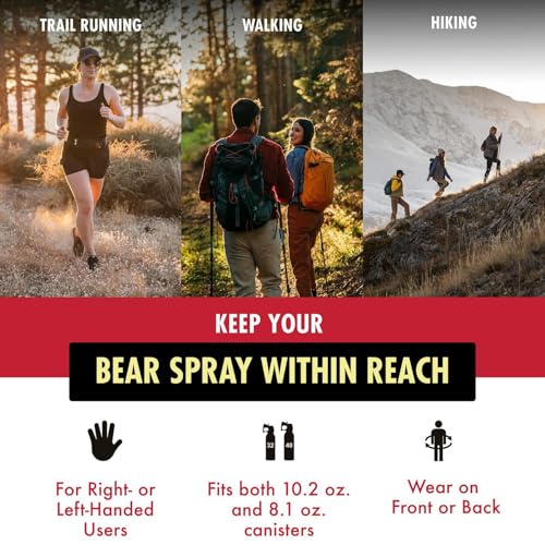 Counter Assault Waist Holster - Bear Spray Holster for Trail Runner - Water Bottle Holder - Outdoor Gear - Hiking & Running Essentials - size: Small/Medium (Pack of 1)