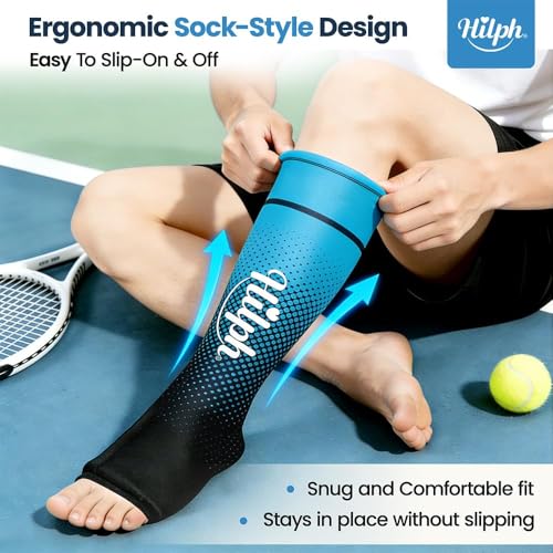 Hilph Full Calf & Foot Ice Pack Wrap for Running Recovery, Full Foot Ice Pack Gel Sock for Hot & Cold Therapy