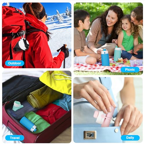 PLTCAT Collapsible Water Bottles, 19oz Foldable Silicone Travel Bottles - color: Blue