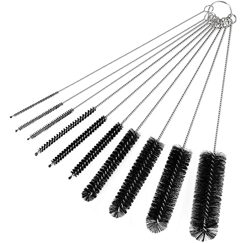 CiaraQ Bottle Cleaning Brushes, 9.8 Inch Nylon Tube Brush Set - color: Black, size: 9.8 Inch (10pcs)