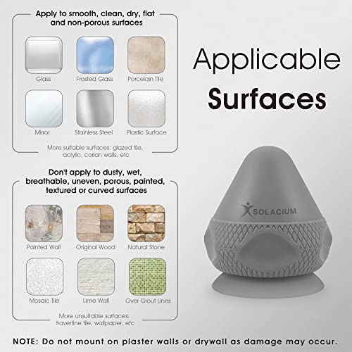 Solacium Mountable Massage Therapy Tool - Multi-Surface Suction Cup Wall Massage Tool for Sore Muscles, Myofascial Release, Stress Relief, Trigger Point and Deep Tissue Massage (Gray) - color: Gray