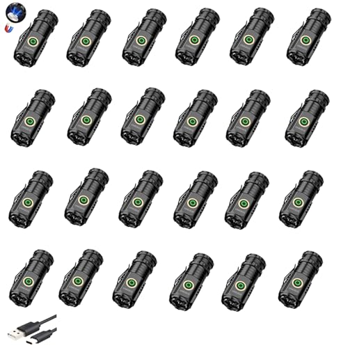 UNROEVS 24 Packs Mini Flashlights Bulk 2550 Lumens USB C Rechargeable - size: F