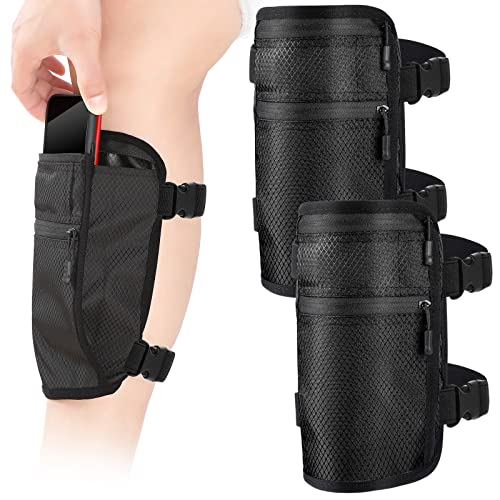 Xuniea 2 Pack Leg Phone Holder, Phone Calf Leg Band Holster, Black - color: Black