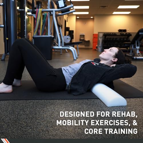 BodySport Half Foam Roller, 6 x 12 in - Half-Round Foam Roller for Stretching, Balance, Positioning and Physical Therapy Exercises - size: Half 6 x 12 in