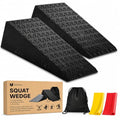 Uwaomah.Squat wedge, pack of 2, 1500 LBS Capacity, 1" & 2" Heel Elevated Squat wedge block of calf stretching & Physical Therapy, Foot Workout Wedge, Ankle Mobility, Portable Heavy Duty Blocks