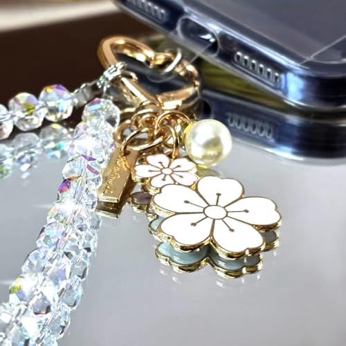 C.J.M.K Beaded Phone Wristband, Lanyard Chain - color: 04-white