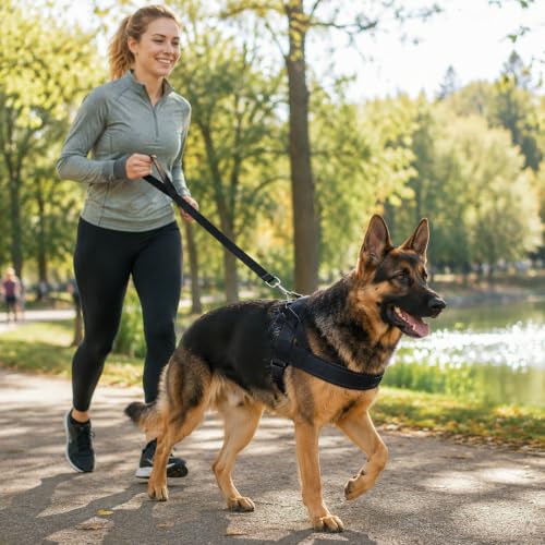 No Pull Dog Harness Heavy Duty Reflective Adjustable Padded Pet Vest for Medium Large Dogs Walking Training Running(L) - size: L