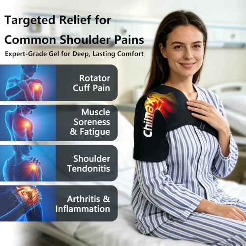 Shoulder Ice Pack Wrap for Rotator Cuff Cold Therapy Brace 2Pack - color: 2 Pcs Large-black