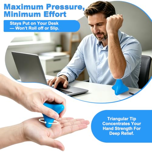 Manual Trigger Point Massager Ball–Deep Tissue Massage Tool - color: Sapphire Blue