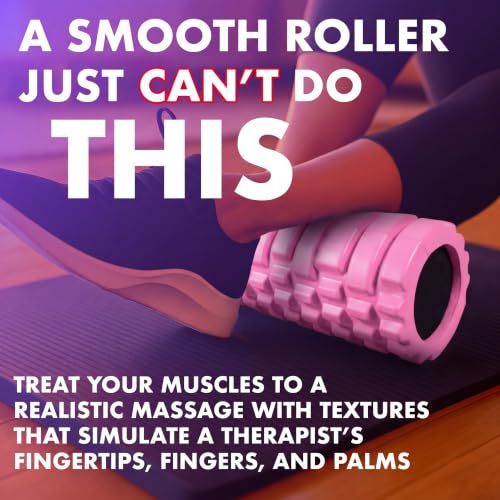 321 STRONG Patented 3-Zone Massage Roller, Medium Density for Exercise - color: Bubble Gum