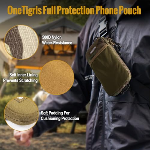 ONETIGRIS Backpack Strap Pouch, MOLLE Phone Holster for Backpack & Belt - color: Camocolor