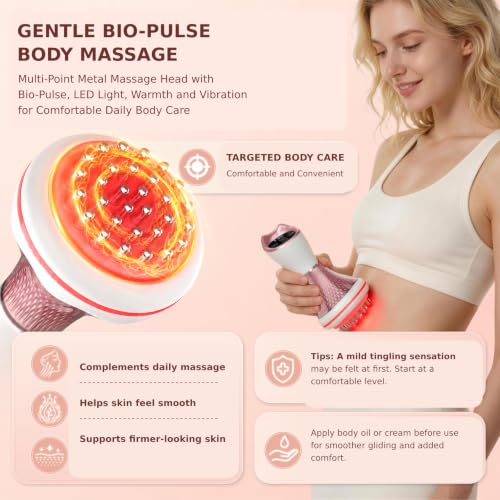 Lymphatic Drainage Massager, Anti-Cellulite Massage Tool, Pink