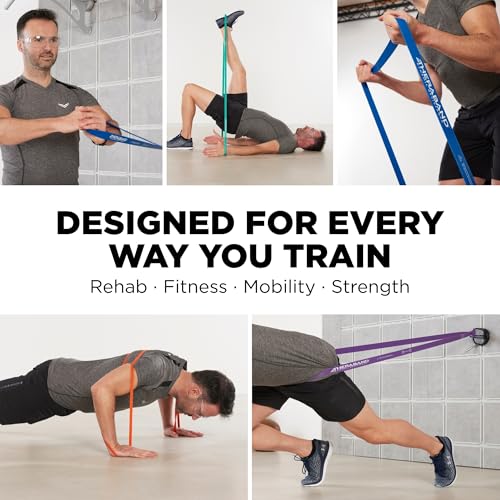 THERABAND High Resistance Band, Exercise, Workout, Physical Therapy, Blue - size: Heavy (35 lbs)