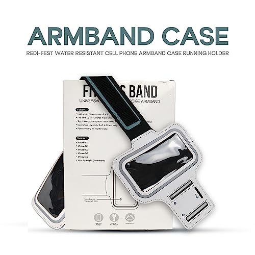 Small Cell Phone Armband for iPhone Mini SE/13 Mini/12 Mini/8/6S/5S/5C/4S/4 Galaxy S10e Water Resistant Cellphone Sport Armband Running Adjustable Elastic Strap Key Pocket for Gym Exercise
