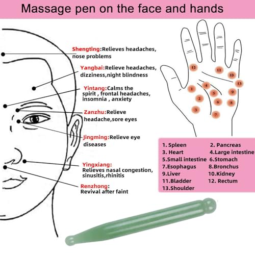 ideayard Jade Gua Sha Pen Trigger Point Massage Therapy Scraping Tool, Reflexology Acupressure Pen for Deep Tissue - color: Aventurine Quartz