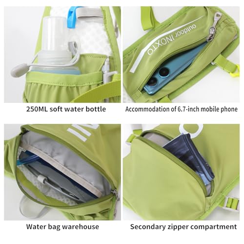 INOXTO Running Hydration Vest Backpack,Lightweight Insulated Pack with 1.5L Water Bladder Bag Daypack for Trail Hiking Running Cycling Race Marathon for Women Men - color: Fruit green