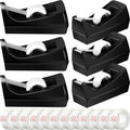 Yahenda 6 Pack Tape Dispenser, 20 Refills Weighted Non Skid,Black