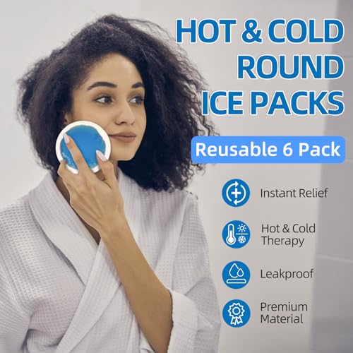 Tutmyrea Reusable Cold Compress - 6 Soft Ice Packs for Injuries, Kids & Wounds; Gel Packs for Eyes, Face, Allergies & Teeth - size: 6 Count (Pack of 1)