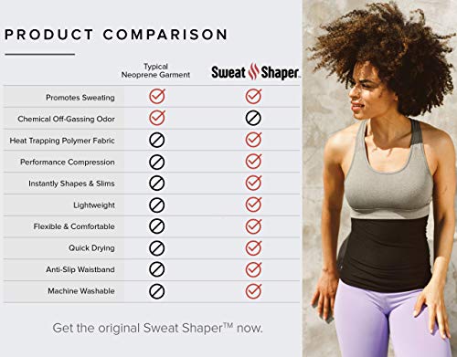 Sweat Shaper Waist Trimmer for Women, Waist Trainer Sauna Belt, Neoprene-free Waist Cincher, Thermo Sauna Slimming Belt - color: Black, size: 4X-Large