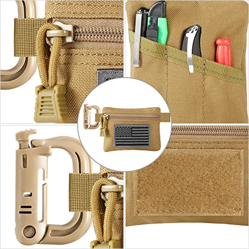 FRTKK 2 Pack Tactical Compact EDC Pouches Military Molle Utility Pouch Accessories Organizer Pouch Coin Purse Keychain Pocket Credit Card Holder Waist Pack - color: ACU 3
