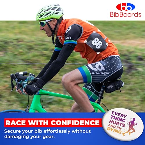 BibBoards bibSNAPS Race Bib Clips, Everything Hurts, 4 Pack - color: Everything Hurts and I'n Dying