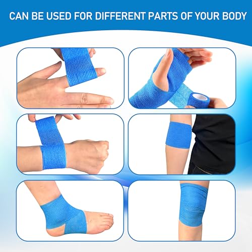 9 Pack Self Adhesive Bandage Wrap 4 Inch x 5 Yards Elastic Cohesive Wrap - color: Mix-9, size: 4 Inch